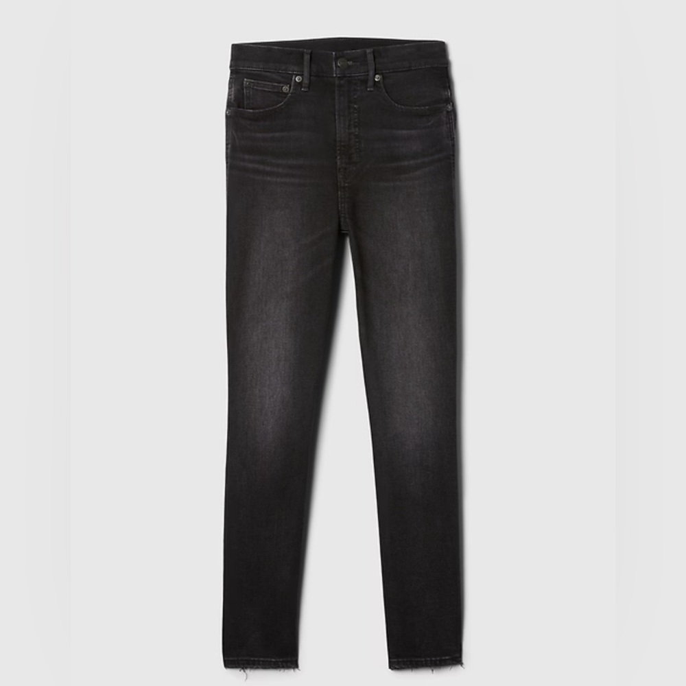 Gap vintage slim high rise jeans vintage wash black zip fly size 12s